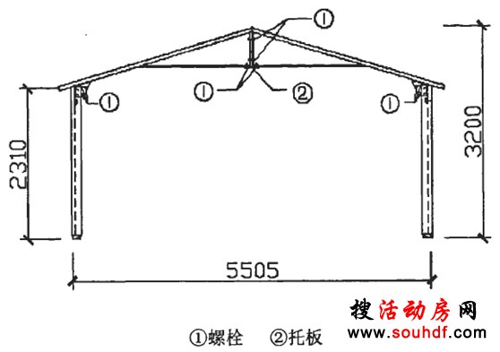 鋁合金活動(dòng)房結構圖